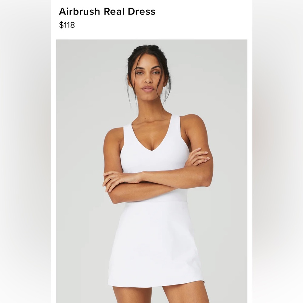 alo yoga airbrush real tennis dress size small brand new with tags
